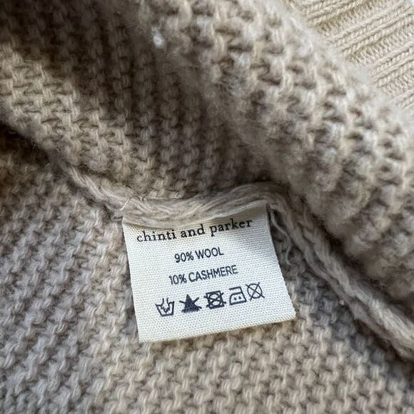 CHINTI & PARKER Medium Women’s Beige Wool-Cashmere Blend Sweater - Picture 5 of 12